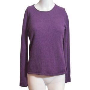 Marina Luna Cashmere Fitted Purple Long Sleeve Top Size  Medium